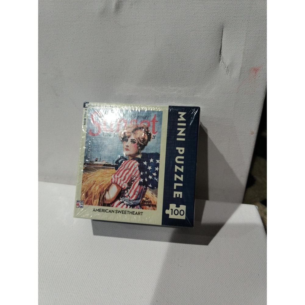 New York Puzzle Co  SUNSET "American Sweetheart" Mini Puzzle 100 Piece Sealed